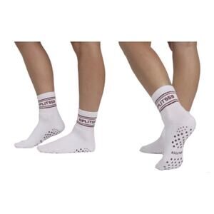 SPLITS59 Pilates Grip Socks Cherry Lacquer White Grip Socks S/M NEW
